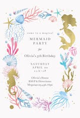 Mermaid Merriment - Invitación De Cumpleaños